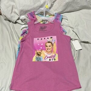JoJo Siwa m 7/8 t shirt duo nwt perfect pink blue tie die bows bobo